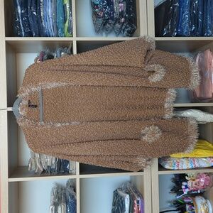ETHYL Oversized Cozy Warm Brown Cardigan Size Small